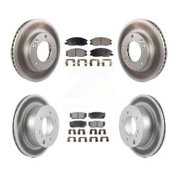 Front Rear Coated Disc Brake Rotors And Ceramic Pads Kit For 2003-2006 Kia Sorento KGT-100961