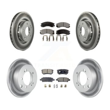 Front Rear Coated Disc Brake Rotor And Ceramic Pad Kit For 2005-2006 Mitsubishi Outlander KGT-100967