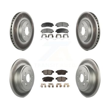 Front Rear Coated Disc Brake Rotors And Ceramic Pads Kit For 2006-2014 Honda Ridgeline KGT-100969