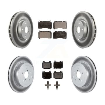 Front Rear Coated Disc Brake Rotors And Ceramic Pads Kit For Subaru Impreza WRX STI KGT-100970