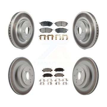 Front Rear Coated Disc Brake Rotors And Ceramic Pads Kit For Subaru Legacy KGT-100971