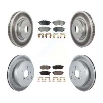 Front Rear Coated Disc Brake Rotors And Ceramic Pads Kit For Subaru Outback Legacy KGT-100972