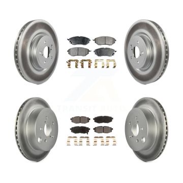 Front Rear Coated Disc Brake Rotor And Ceramic Pad Kit For 2014-2018 Subaru Forester 2.0L KGT-100973