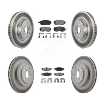 Front Rear Coated Disc Brake Rotors And Ceramic Pads Kit For Subaru Legacy KGT-100974