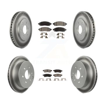 Front Rear Coated Disc Brake Rotor And Ceramic Pad Kit For Nissan Frontier Suzuki Equator KGT-100975