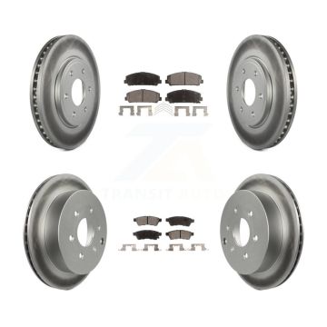 Front Rear Coated Disc Brake Rotors And Ceramic Pads Kit For Suzuki Equator KGT-100976