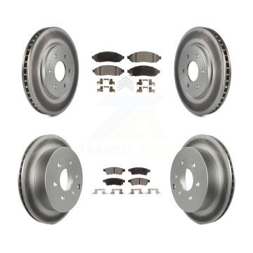 Front Rear Coated Brake Rotor & Ceramic Pad Kit For Nissan Frontier Xterra Suzuki Equator KGT-100977