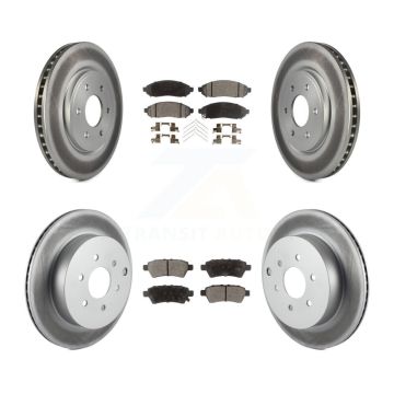 Front Rear Coated Disc Brake Rotors And Ceramic Pads Kit For Nissan Pathfinder KGT-100979