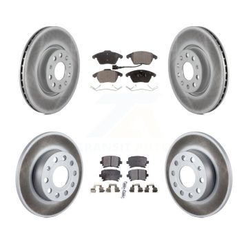 Front Rear Coated Disc Brake Rotors And Ceramic Pads Kit For 2008 Audi A3 Quattro KGT-100983