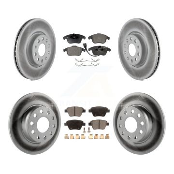 Front Rear Coated Disc Brake Rotors And Ceramic Pads Kit For 2012-2014 Volkswagen Passat KGT-100990