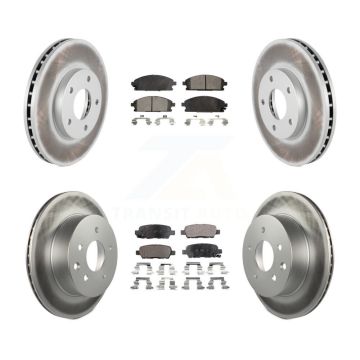 Front Rear Coated Disc Brake Rotors And Ceramic Pads Kit For 2005-2006 Nissan X-Trail KGT-100992