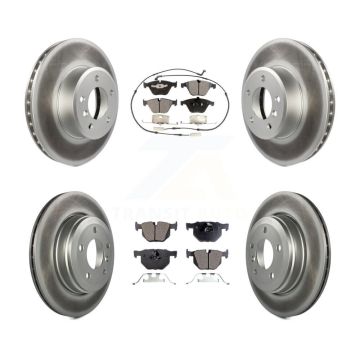 Front Rear Coated Disc Brake Rotors And Ceramic Pads Kit For BMW 530i 525i 528i KGT-100993
