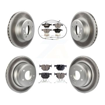 Front Rear Coated Brake Rotors Ceramic Pad Kit For BMW 530xi 528i xDrive 535i 535xi 528xi KGT-100994