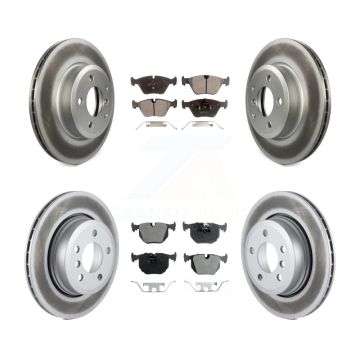 Front Rear Coated Disc Brake Rotors And Ceramic Pads Kit For 2004-2010 BMW X3 KGT-100995