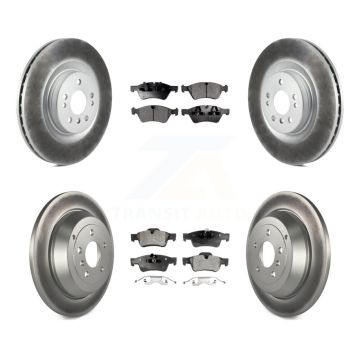 Front Rear Coated Disc Brake Rotors And Ceramic Pads Kit For Mercedes-Benz ML320 KGT-100999