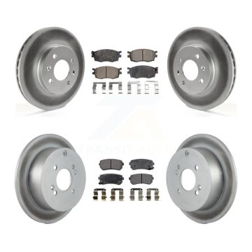 Front Rear Coated Disc Brake Rotors And Ceramic Pads Kit For Hyundai Accent Kia Rio5 Rio KGT-101002