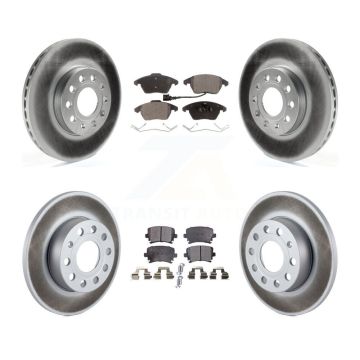 Front Rear Coated Disc Brake Rotors And Ceramic Pads Kit For 2006-2009 Volkswagen Rabbit KGT-101006