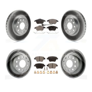 Front Rear Coat Disc Brake Rotor Ceramic Pad Kit For 2017-2018 Volkswagen Jetta 1.8L/1.4L KGT-101008