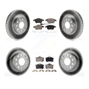 Front Rear Coated Disc Brake Rotors And Ceramic Pads Kit For Volkswagen Jetta Beetle KGT-101009