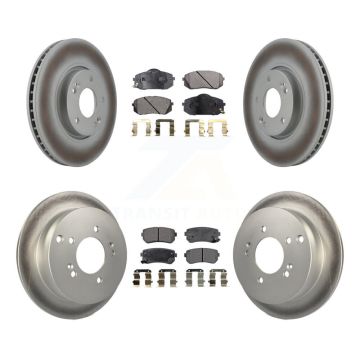 Front Rear Coated Disc Brake Rotors And Ceramic Pads Kit For Hyundai Tucson Kia Sportage KGT-101010
