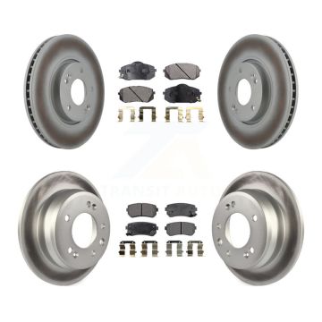 Front Rear Coated Disc Brake Rotors And Ceramic Pads Kit For Hyundai Tucson Kia Sportage KGT-101011