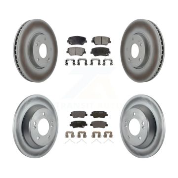 Front Rear Coat Brake Rotor Ceramic Pad Kit For 14-17 Kia Rondo With Manual Parking KGT-101014