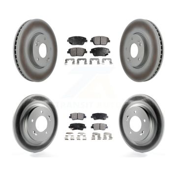 Front Rear Coated Brake Rotors Ceramic Pad Kit For Kia Optima With Electric Parking KGT-101017