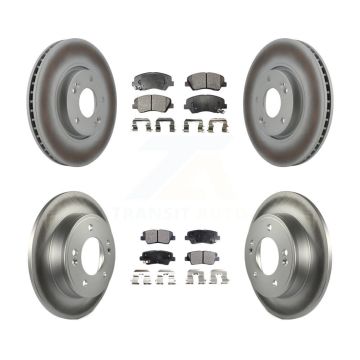 Front Rear Coat Brake Rotor Ceramic Pad Kit For 2014 Kia Forte SX With 15" Factory Wheels KGT-101019