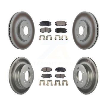 Front Rear Coated Disc Brake Rotors And Ceramic Pads Kit For Hyundai Sonata 3.3L KGT-101023