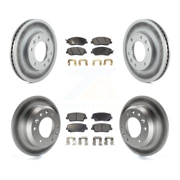 Front Rear Coated Disc Brake Rotors And Ceramic Pads Kit For Kia Sedona Hyundai Entourage KGT-101025