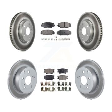 Front Rear Coated Disc Brake Rotors And Ceramic Pads Kit For Toyota Matrix Pontiac Vibe KGT-101028