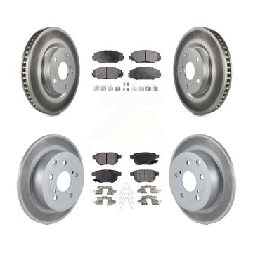 Front Rear Coated Disc Brake Rotors And Ceramic Pads Kit For 2010 Toyota Matrix XRS KGT-101029