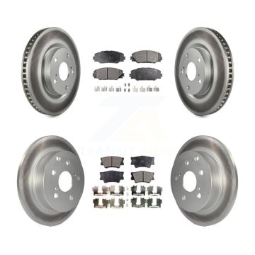 Front Rear Coated Disc Brake Rotors And Ceramic Pads Kit For Toyota RAV4 KGT-101030