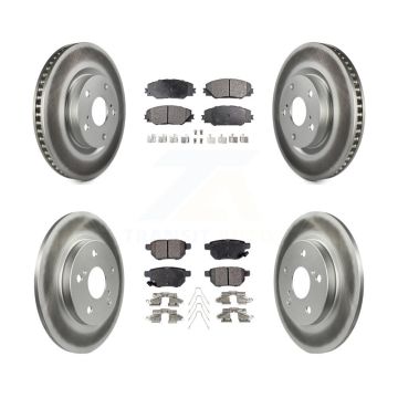 Front Rear Coated Brake Rotor & Ceramic Pad Kit For Toyota Matrix Pontiac Vibe Corolla iM KGT-101032