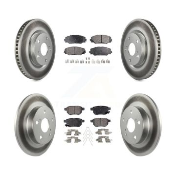 Front Rear Coated Disc Brake Rotors And Ceramic Pads Kit For 2011-2016 Scion tC KGT-101033