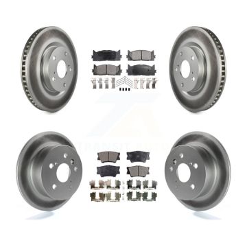 Front Rear Coated Disc Brake Rotors & Ceramic Pad Kit For Toyota Camry Lexus ES350 Avalon KGT-101034