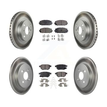 Front Rear Coated Disc Brake Rotors And Ceramic Pads Kit For 2012-2013 Toyota Yaris L LE KGT-101037