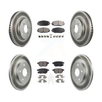 Front Rear Coated Disc Brake Rotors And Ceramic Pads Kit For 2008-2015 Scion xB KGT-101039