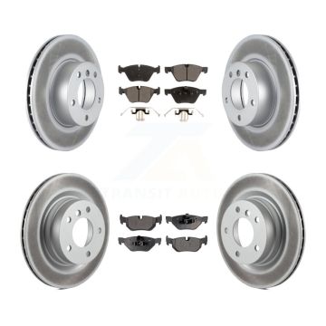 Front Rear Coated Disc Brake Rotors And Ceramic Pads Kit For BMW 328i 323i 325i KGT-101040