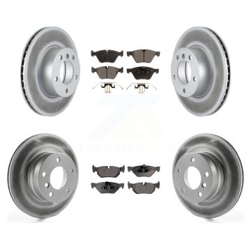 Front Rear Coated Disc Brake Rotors And Ceramic Pads Kit For 2008-2013 BMW 128i KGT-101042