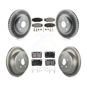 Front Rear Coated Disc Brake Rotors And Ceramic Pads Kit For 2010-2013 Lexus IS250 C KGT-101045