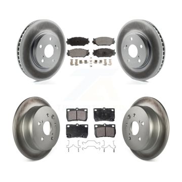 Front Rear Coated Disc Brake Rotors And Ceramic Pads Kit For Lexus IS250 KGT-101046
