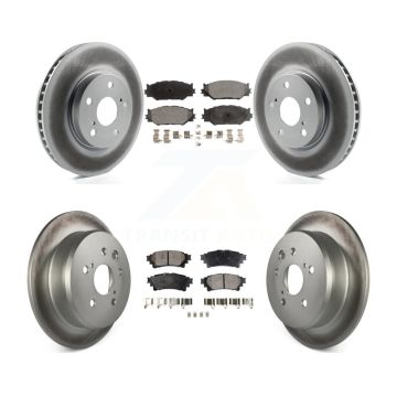 Front Rear Coated Brake Rotors Ceramic Pad Kit For 14-15 Lexus IS250 With F Sport Package KGT-101047