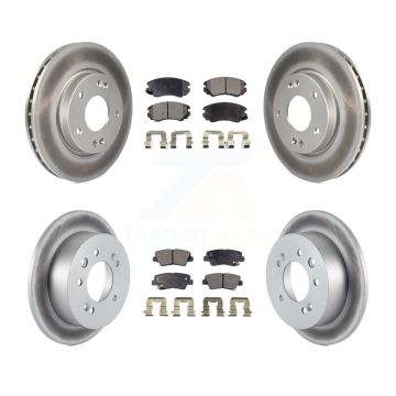 Front Rear Coat Brake Rotors Ceramic Pad Kit For 2010 Hyundai Elantra Sedan From 03 23 10 KGT-101048