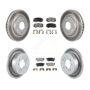 Front Rear Coated Disc Brake Rotors And Ceramic Pads Kit For Hyundai Elantra KGT-101049