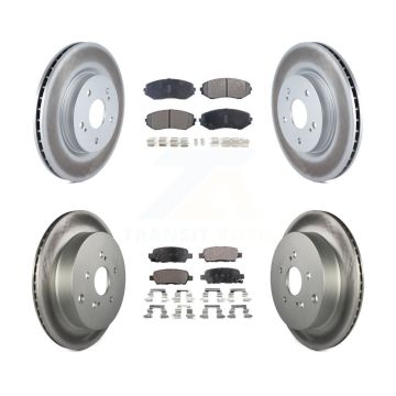 Front Rear Coated Disc Brake Rotors And Ceramic Pad Kit For 2009-2013 Suzuki Grand Vitara KGT-101050