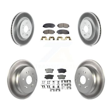 Front Rear Coated Disc Brake Rotors And Ceramic Pads Kit For Acura RDX KGT-101052