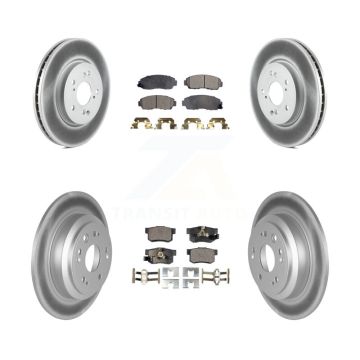 Front Rear Coated Disc Brake Rotors And Ceramic Pads Kit For Honda Accord Crosstour KGT-101053