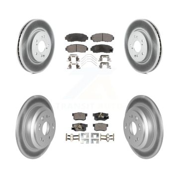 Front Rear Coated Disc Brake Rotors And Ceramic Pads Kit For Honda Crosstour Accord KGT-101055