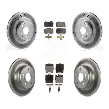 Front Rear Coated Disc Brake Rotor And Ceramic Pad Kit For Mercedes-Benz C230 SLK350 C320 KGT-101056